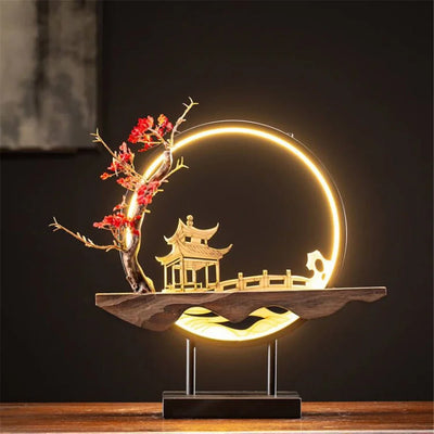 Wooden Backflow Incense Burner with Light