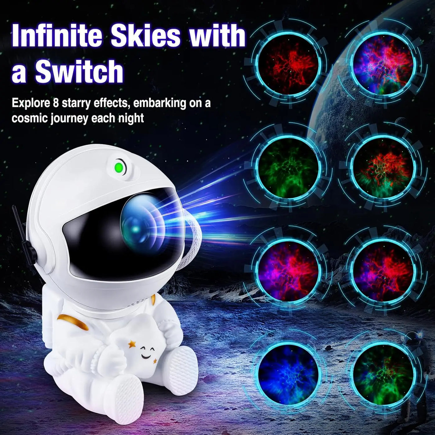 Star Projector Galaxy Night Light Astronaut