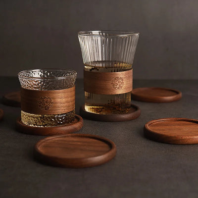 Solid Walnut Wood Coaster Round Square