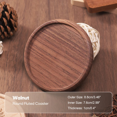 Solid Walnut Wood Coaster Round Square